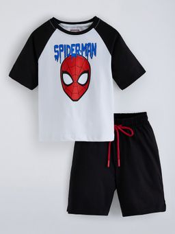Hopscotch - Spider Man Raglan Sleeves T-Shirt And Short