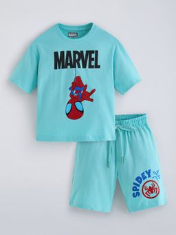 Hopscotch - Spider Man Drop Shoulder T-Shirt And Short