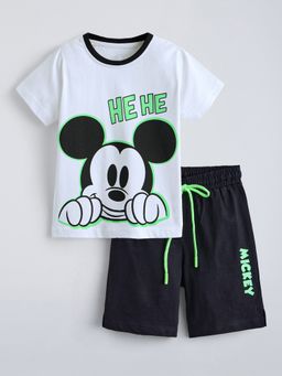 Hopscotch - Mickey Mouse Cotton T-Shirt And Short