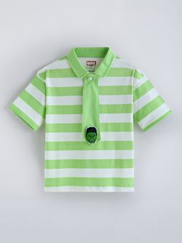 Hopscotch - Boys Stripe Hulk Polo T-Shirt And Tie
