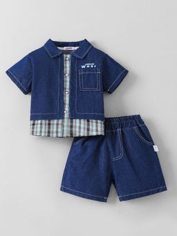 Hopscotch - Checkered Collared Shirt And Short