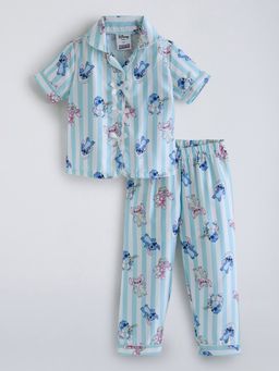 Hopscotch - Stitch And Angel Bow Applique Shirt With Pyjama