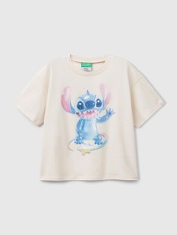 United Colors of Benetton - Regular Fit Beige Round Neck Graphic Print T-Shirt