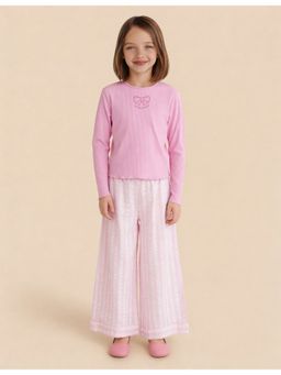 U.S. POLO ASSN. - Girls Textured Vertical Striped T-Shirt