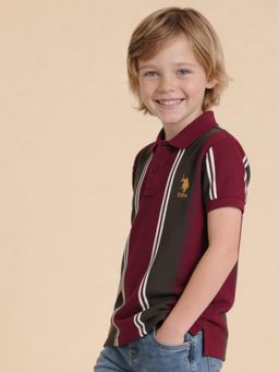 U.S. POLO ASSN. - Kids Boys Vertical Striped Regular Fit Polo Shirt