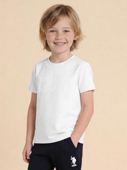 U.S. POLO ASSN. - Boys White Brand Embellished Regular Fit T-Shirt