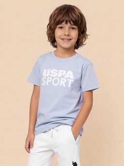 U.S. POLO ASSN. - Boys Blue Brand Embellished Regular Fit T-Shirt