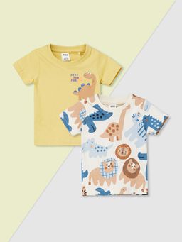 max - Boys Multi-Color Printed T-shirts (Pack of 2)