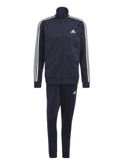 adidas - Men's Navy Blue Solid High Neck Tracksuit