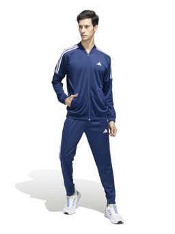 adidas - Men's Blue Solid High Neck Tracksuit