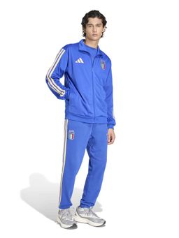 adidas - Men's Blue Solid High Neck Tracksuit