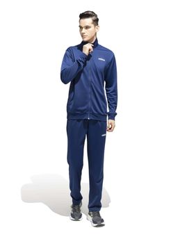 adidas - Men's Blue Solid High Neck Tracksuit