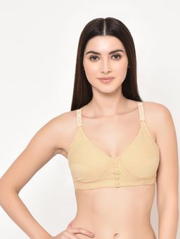 Mamma Presto - Front Open Lightly Padded Maternity Nursing Bra Beige