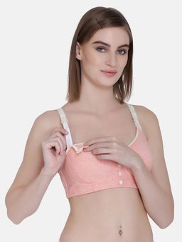 Mamma Presto - Front Open Lightly Padded Maternity Nursing Bra Peach