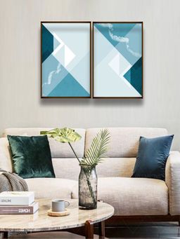 The Art House - Abstract Painting Multicolor (Set of 2) (40X30 Inches)