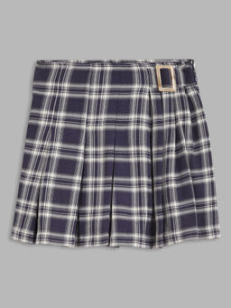 Blue Giraffe - Girls Navy Checked Skirt