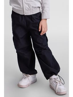 Taffy - kids Full Length Pocket Detail Parachute Pant- Black