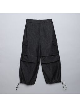 Taffy - kids Denim Full Length Parachute Pant-Grey