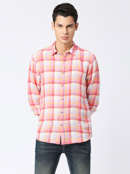 Pepe Jeans - Dimm Full Sleeves Pure Linen Check Casual Shirt
