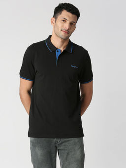 Pepe Jeans - Maxton Black Solid Polo T-Shirt
