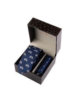 The Tie Hub - Blue Bicycle Necktie with Pocket Square Combo Set