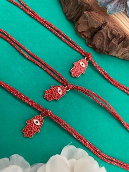Digital Dress Room - Hamsa Evil Eye Rakhi Bracelet (Pack of 3)