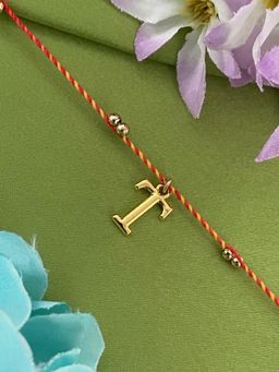 Digital Dress Room - T Letter Gold Beads Moli Rakhi