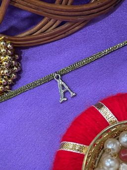 Digital Dress Room - A Letter Name Green Thread Rakhi