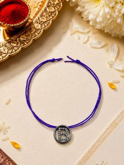 Digital Dress Room - B Letter Silver Diamond Rakhi