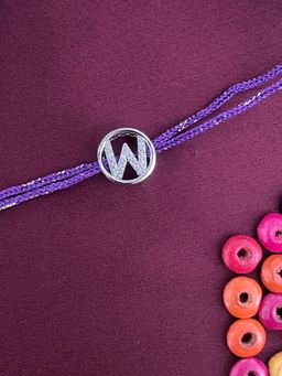 Digital Dress Room - W Letter Silver Diamond Rakhi