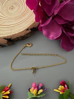 Digital Dress Room - Letter T Name Bracelet Rakhi