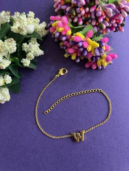 Digital Dress Room - Letter W Name Bracelet Rakhi