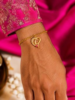 Digital Dress Room - C Letter Heart Bracelet Rakhi