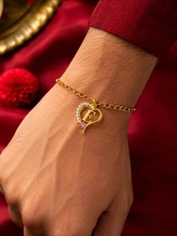 Digital Dress Room - E Letter Heart Bracelet Rakhi