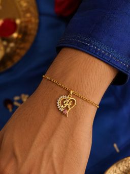 Digital Dress Room - H Letter Heart Bracelet Rakhi