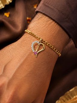 Digital Dress Room - I Letter Heart Bracelet Rakhi