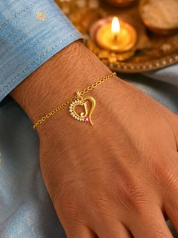 Digital Dress Room - J Letter Heart Bracelet Rakhi