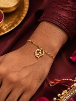 Digital Dress Room - L Letter Heart Bracelet Rakhi