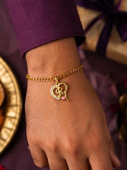 Digital Dress Room - R Letter Heart Bracelet Rakhi