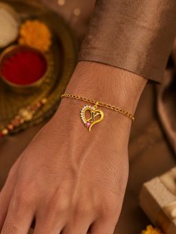 Digital Dress Room - X Letter Heart Bracelet Rakhi