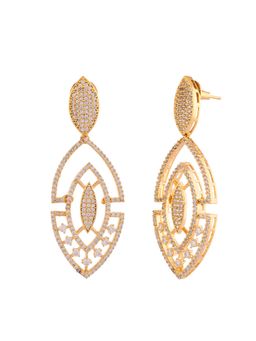 Voylla - Sparkling Elegance Glistening Glam Gold American Diamond Dangler Earrings