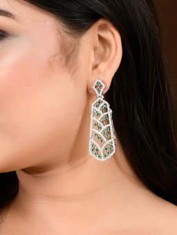 Voylla - Sparkling Elegance Stunning American Diamond Long Dangler Earrings