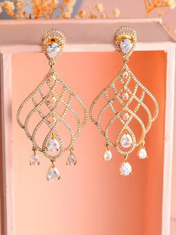 Voylla - Sparkling Elegance Regal Radiance American Diamond Dangler Earrings