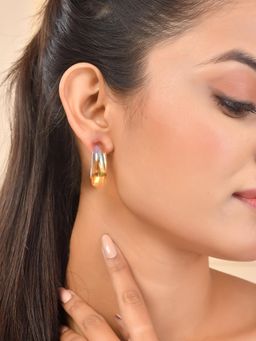 Voylla - Resin Yellow Candy Hoop Earrings