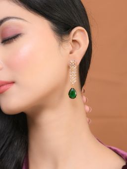 Voylla - Sparkling Elegance Elegant Allure American Diamond Drop Earrings