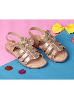 BOYZ N GALZ - Girls Rosegold Embellished Sandals