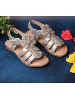 BOYZ N GALZ - Girls Silver Embellished Sandals