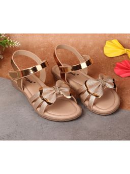 BOYZ N GALZ - Girls Rosegold Embellished Sandals