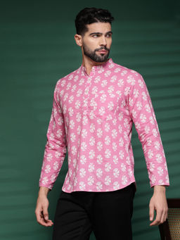 Rama's - Men's Pink Printed Kurta