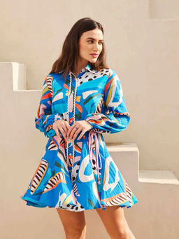 HOUSE OF SAL - Azure Shirt Dress with Belt (Set of 2)